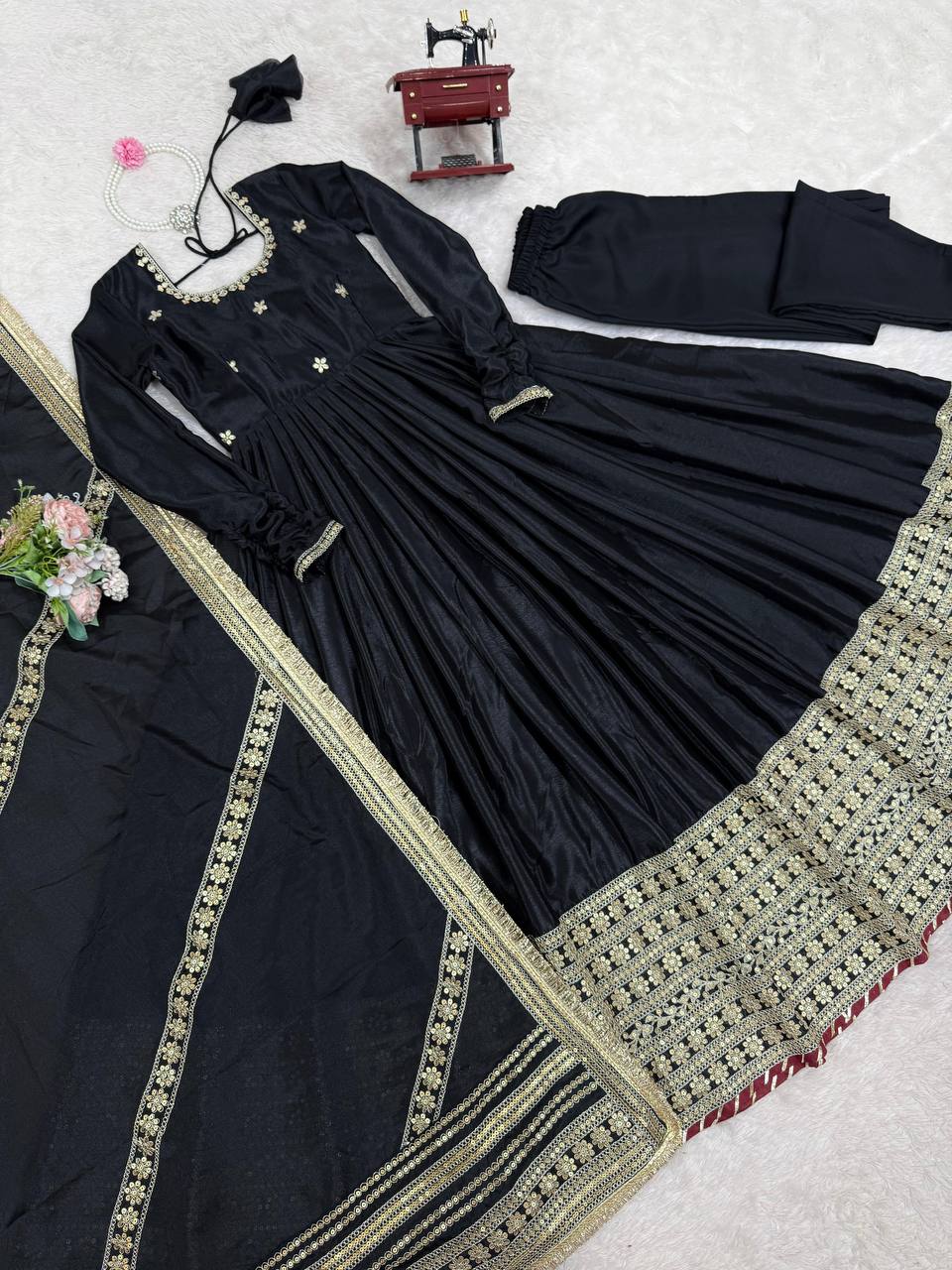 Designer Party Wear Anarkali Gown With Dupatta set