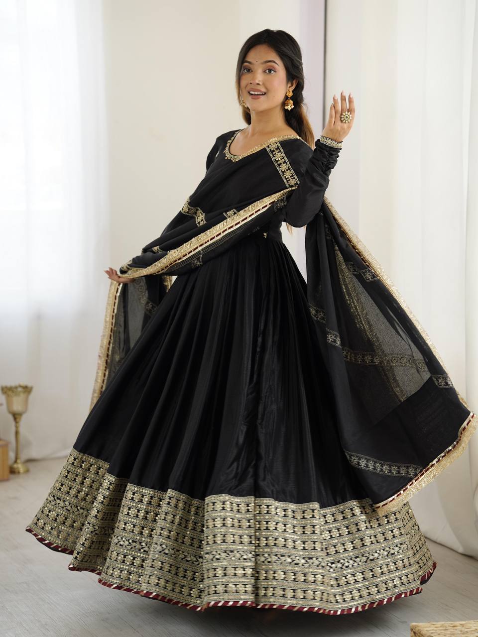 Designer Party Wear Anarkali Gown With Dupatta set