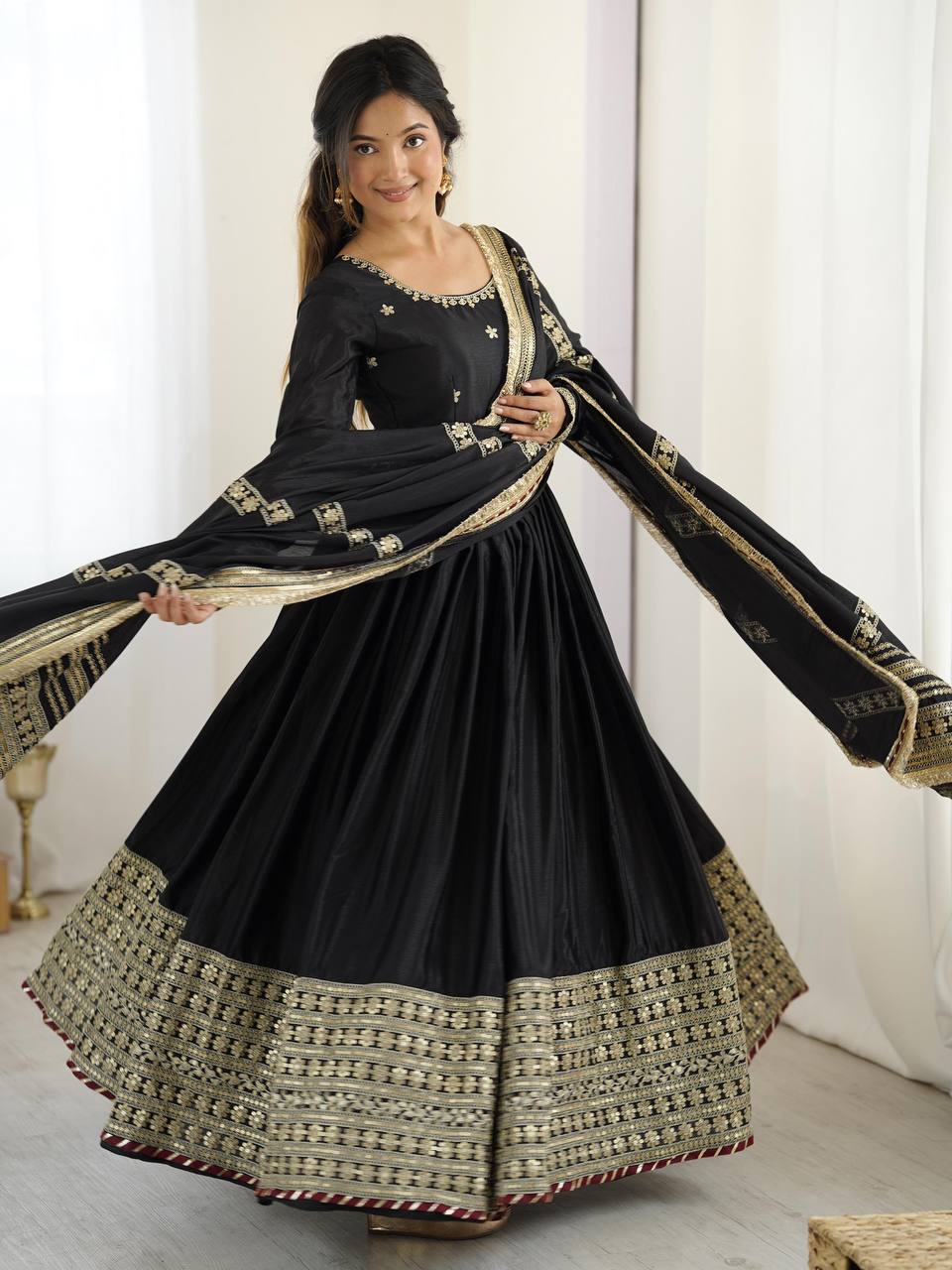 Designer Party Wear Anarkali Gown With Dupatta set