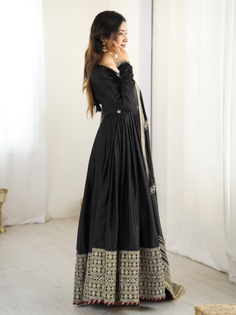 Designer Party Wear Anarkali Gown With Dupatta set