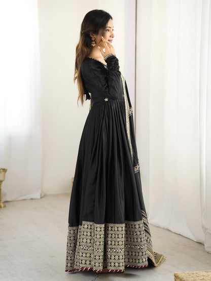Designer Party Wear Anarkali Gown With Dupatta set
