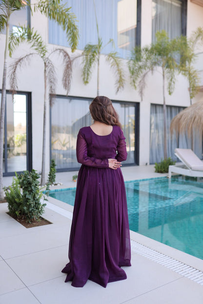 Purple Colour Designer Anarkali Gown