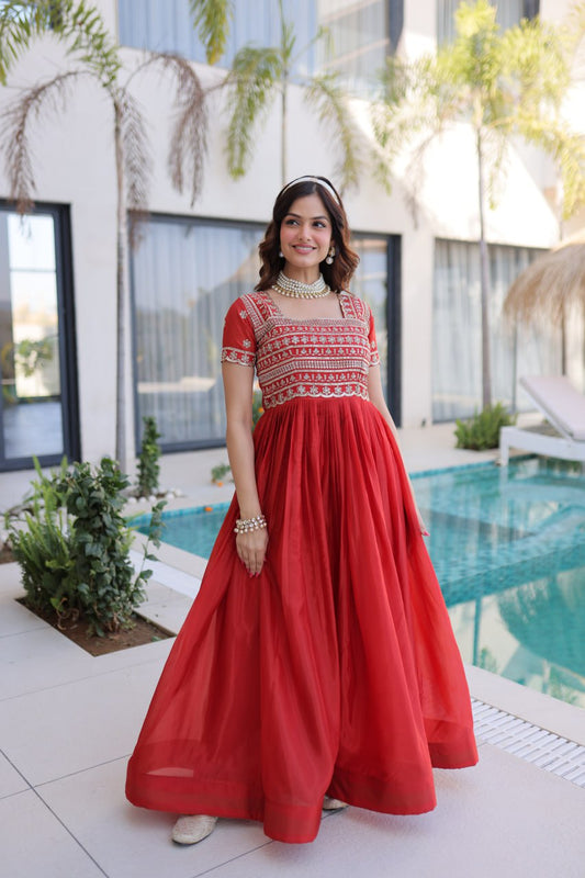 Fenta Colour Designer Anarkali Gown with Dupatta
