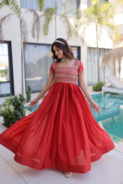 Fenta Colour Designer Anarkali Gown with Dupatta
