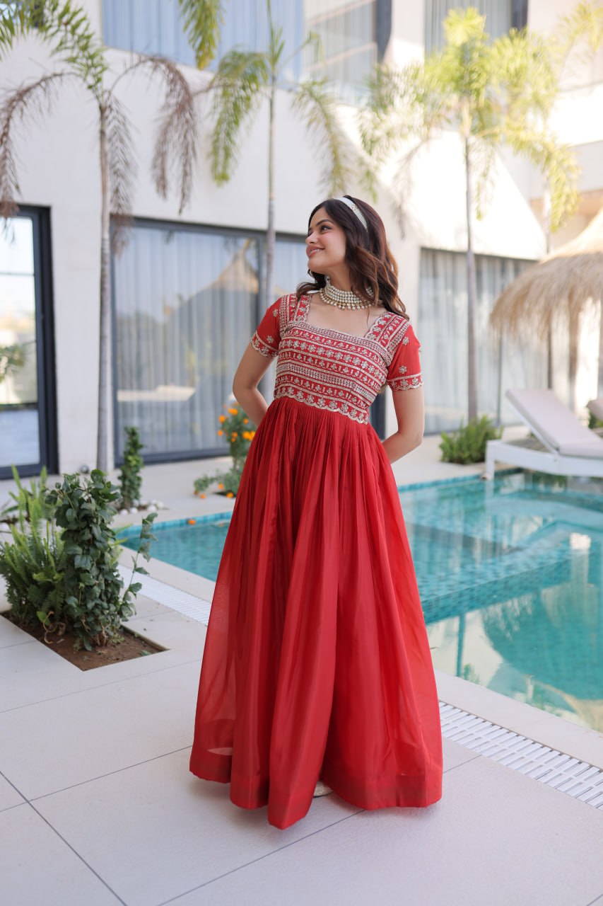 Fenta Colour Designer Anarkali Gown with Dupatta
