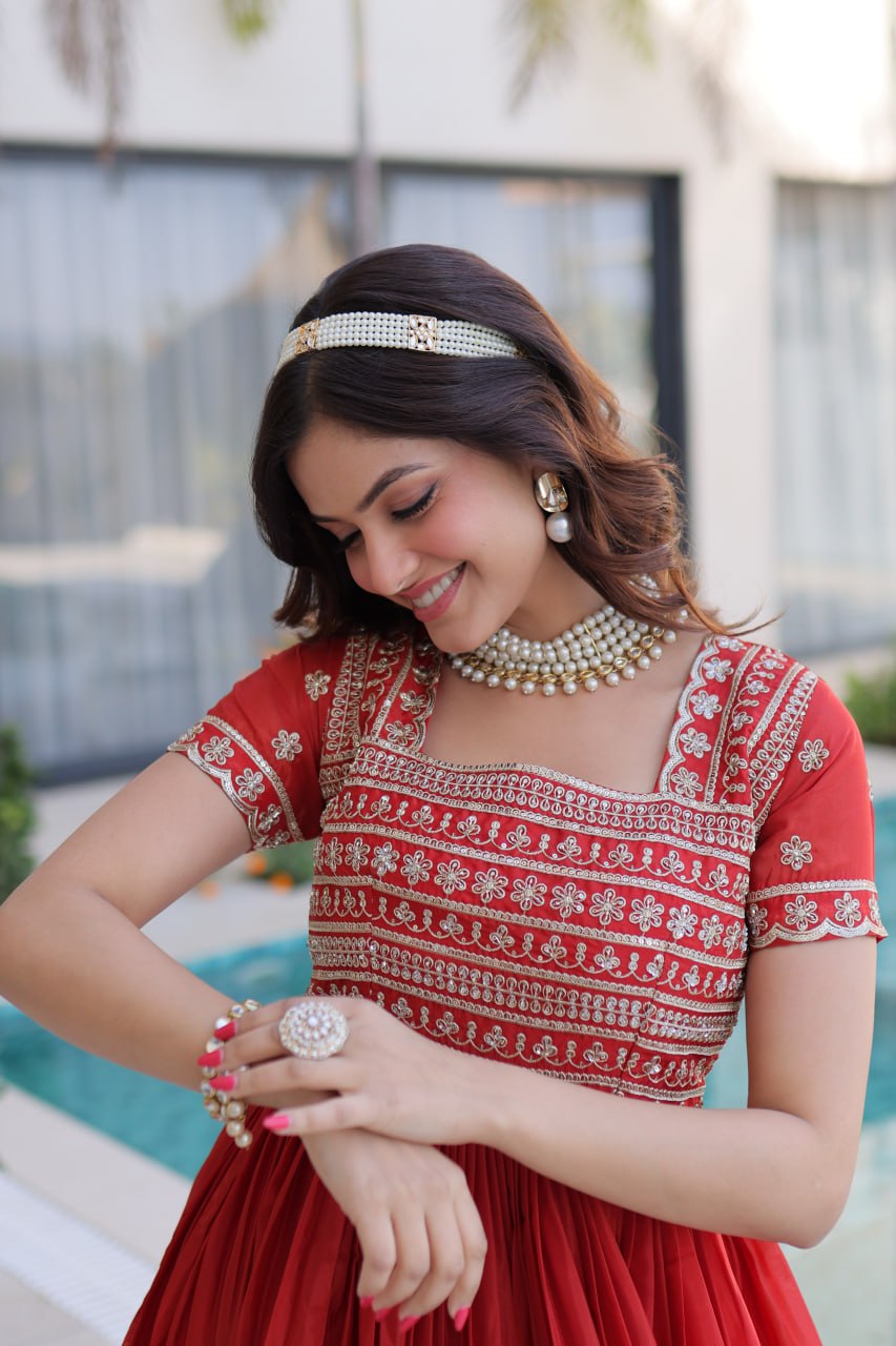 Fenta Colour Designer Anarkali Gown with Dupatta