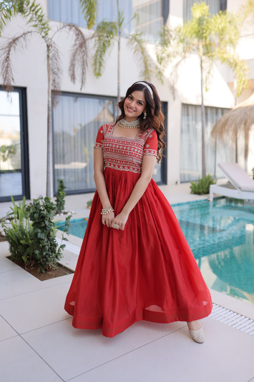 Fenta Colour Designer Anarkali Gown with Dupatta