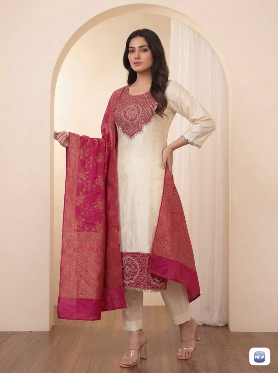 BANARASI WIVING KURTI PENT WITH DUPATTA