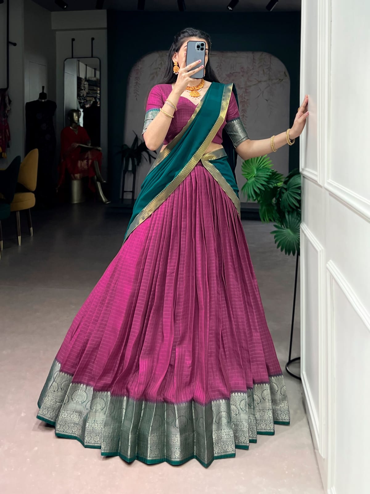Zari Weaving Lehenga choli With Dupatta