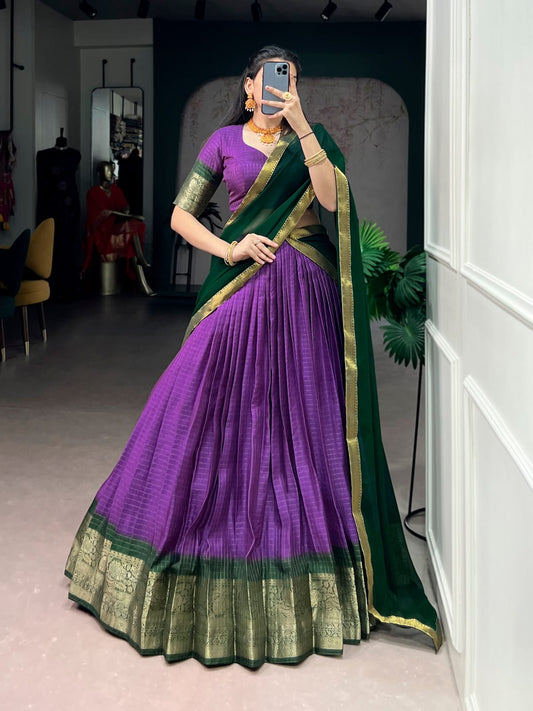 Zari Weaving Lehenga choli With Dupatta