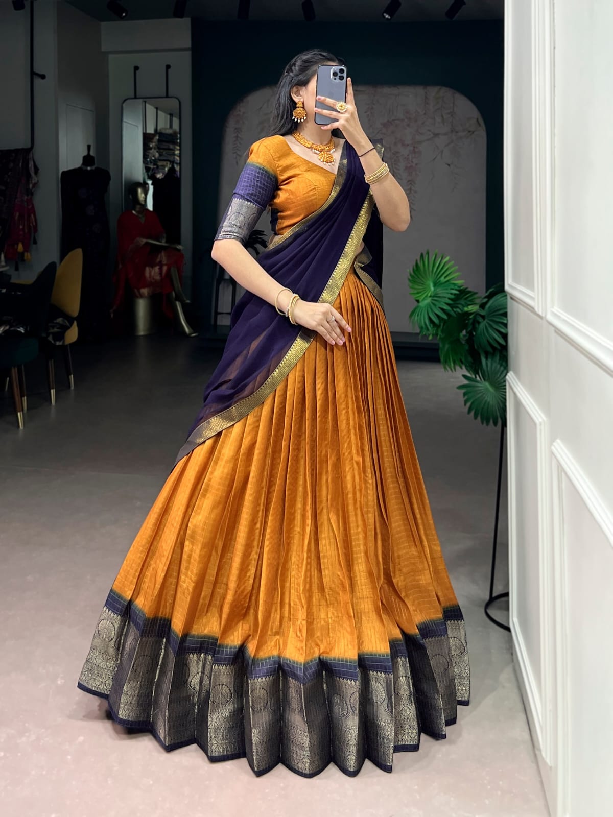 Zari Weaving Lehenga choli With Dupatta