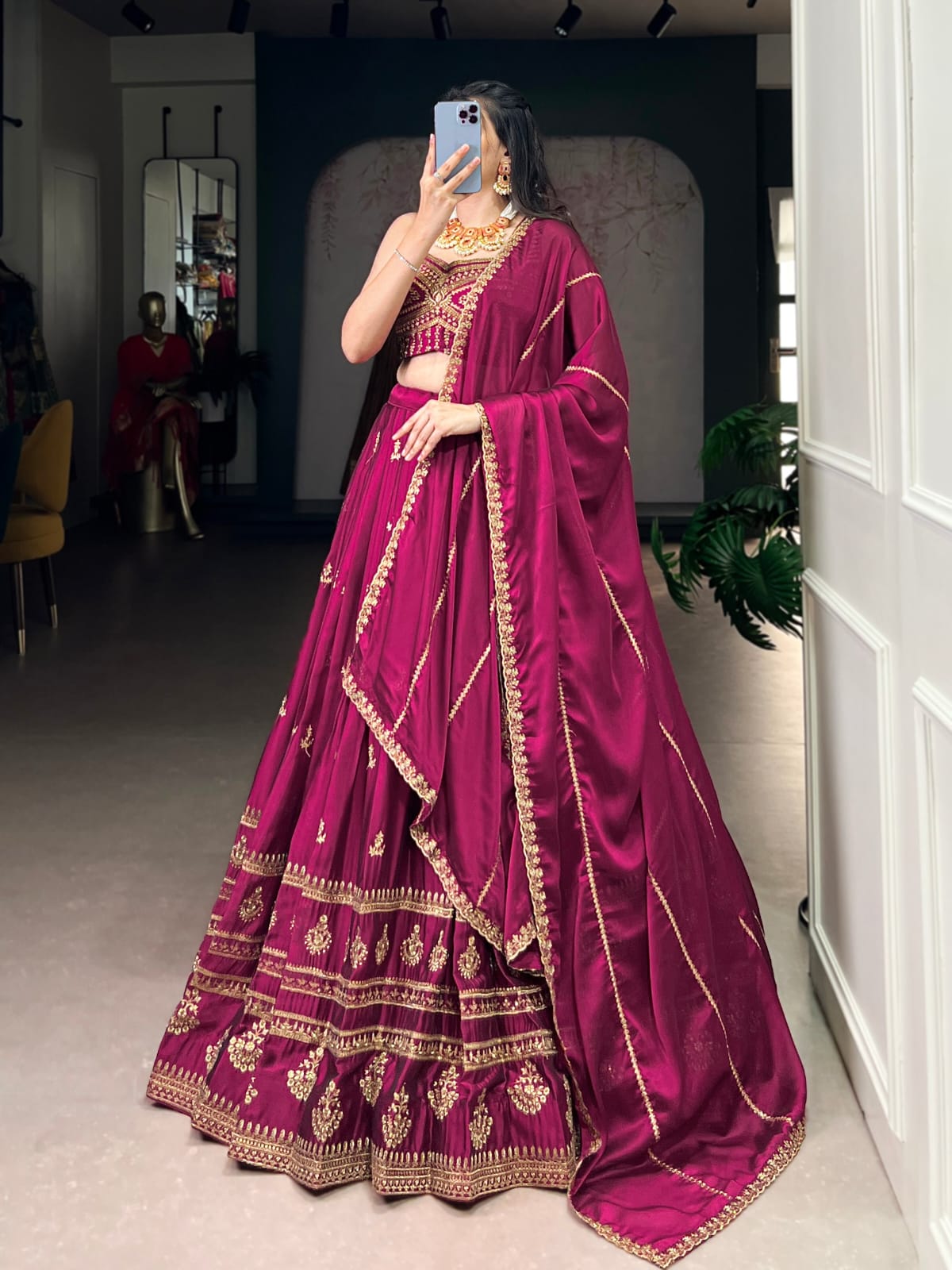 Embroidery work Lehenga Choli With Dupatta