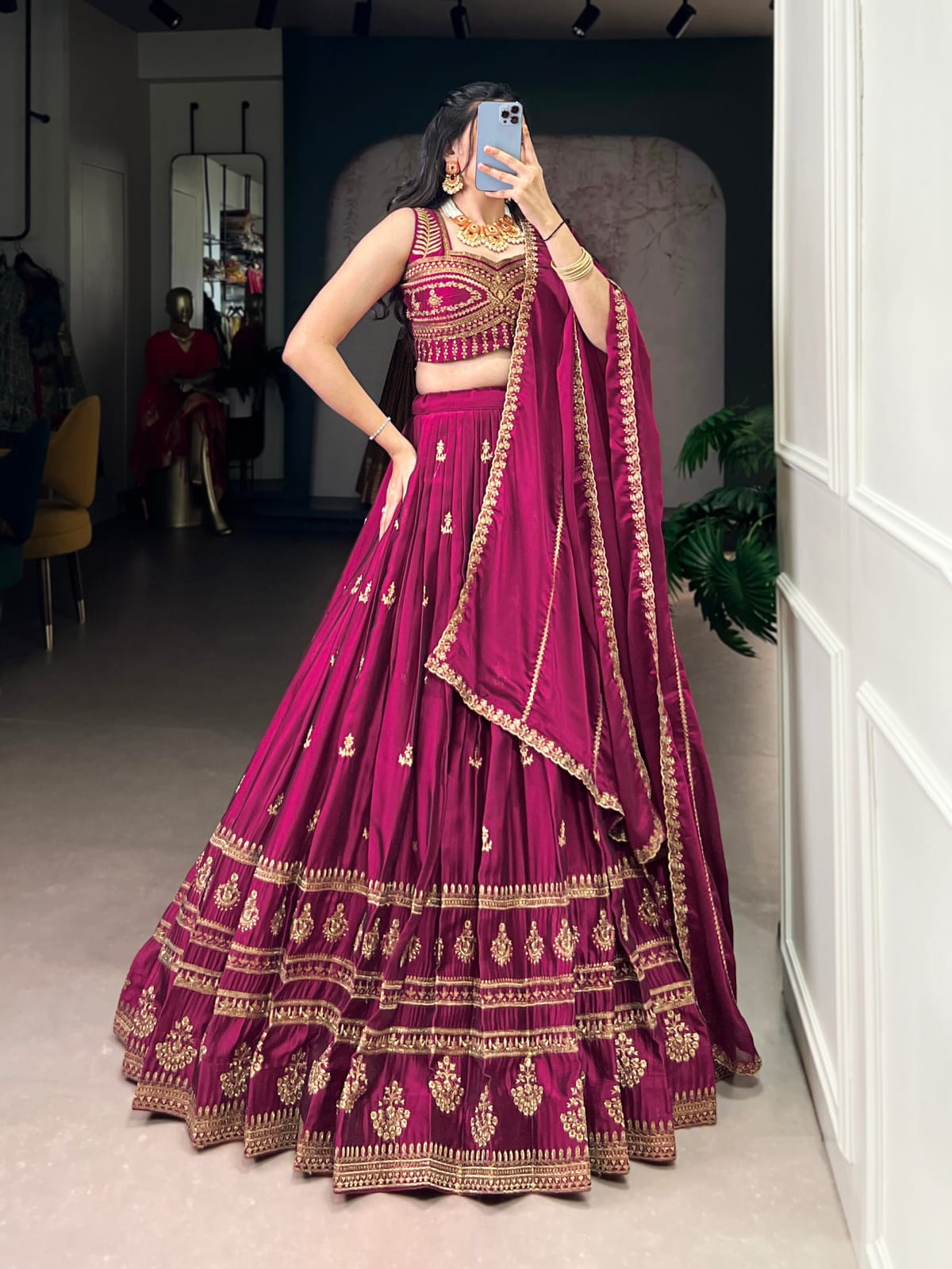 Embroidery work Lehenga Choli With Dupatta