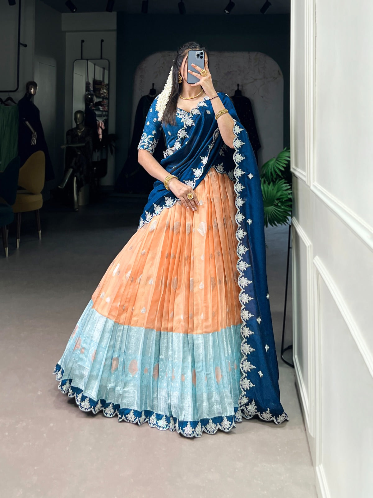 Zari Weaving Traditional Look Lehenga Choli With Dupatta