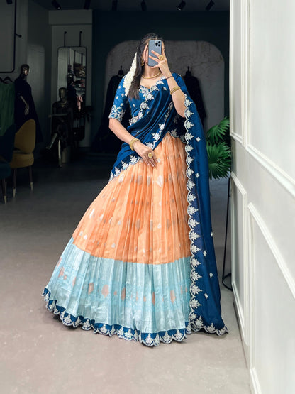Zari Weaving Traditional Look Lehenga Choli With Dupatta