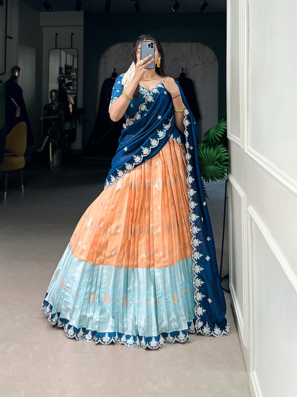 Zari Weaving Traditional Look Lehenga Choli With Dupatta