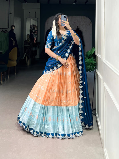 Zari Weaving Traditional Look Lehenga Choli With Dupatta