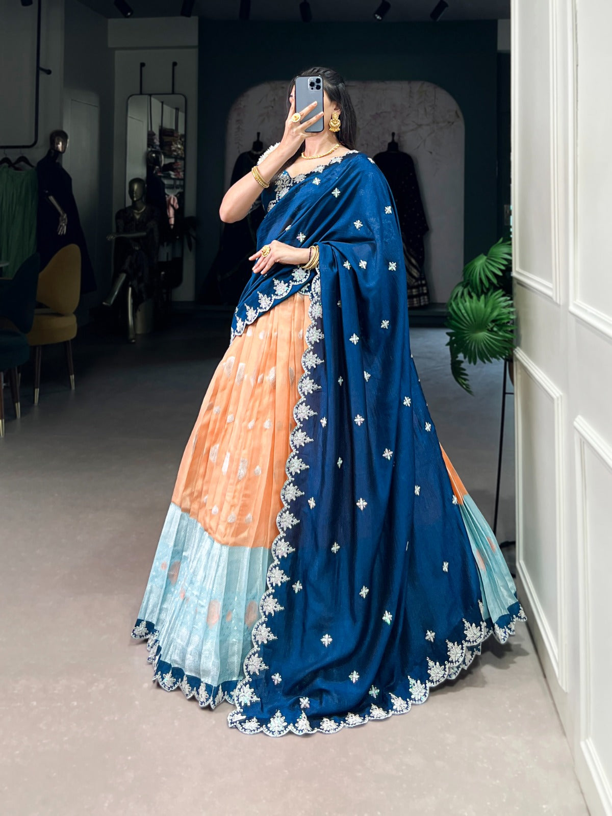 Zari Weaving Traditional Look Lehenga Choli With Dupatta