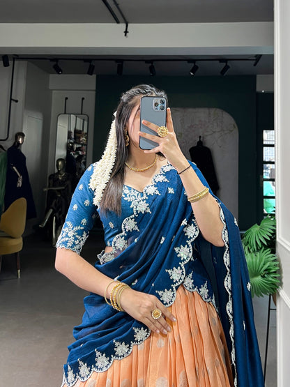 Zari Weaving Traditional Look Lehenga Choli With Dupatta