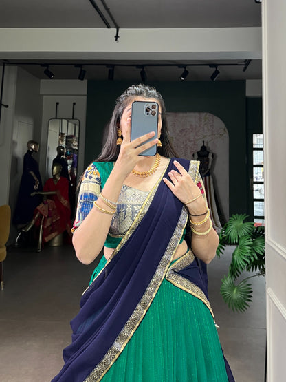 Poly Chanderi Kalamkari Print Lehenga Choli With Dupatta