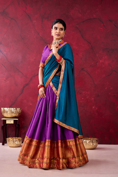 Purple Color Narayan Pettu Lehenga Choli With Dupatta