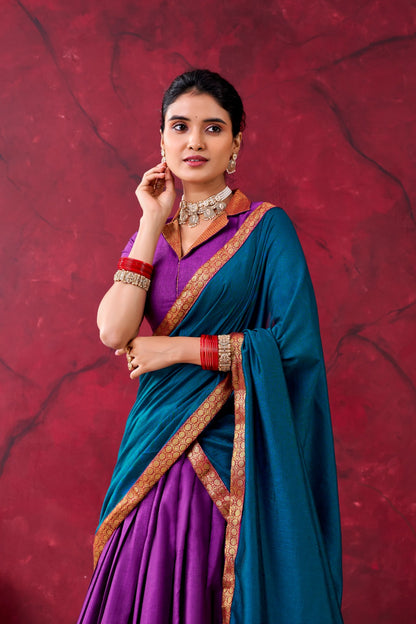 Purple Color Narayan Pettu Lehenga Choli With Dupatta