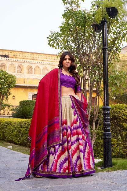 Tasar Silk Lehenga Choli With Dupatta