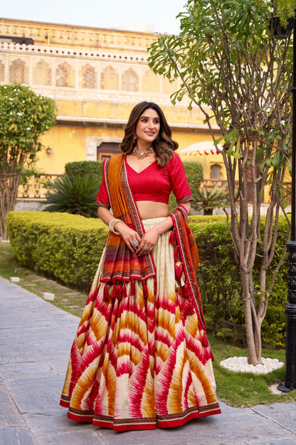 Tasar Silk Lehenga Choli With Dupatta