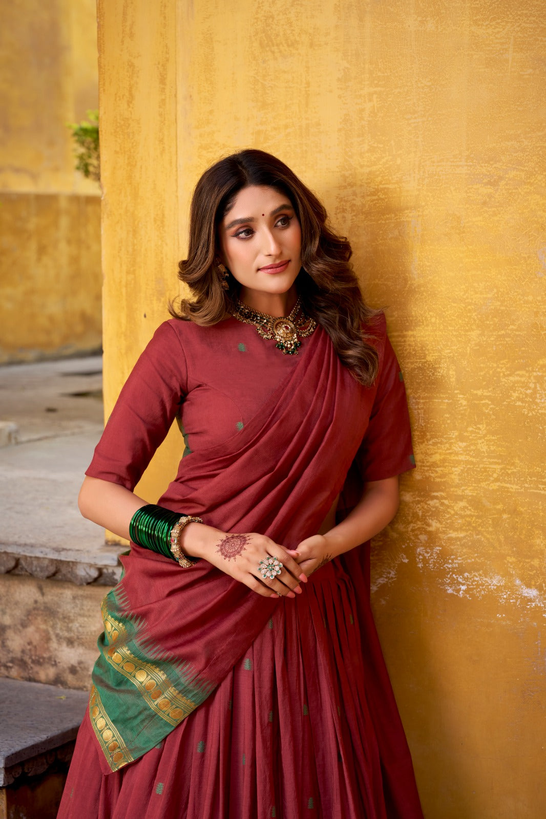 Pure Chanderi Zari Weaving Lehenga Choli With Dupatta