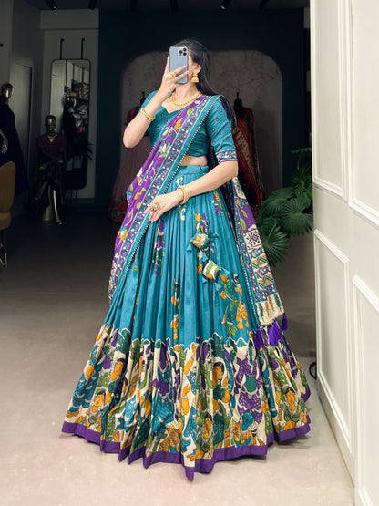 Kalamkari Print Lehenga Choli With Dupatta