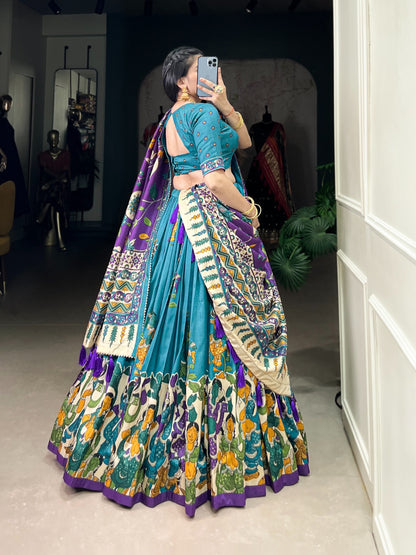 Kalamkari Print Lehenga Choli With Dupatta
