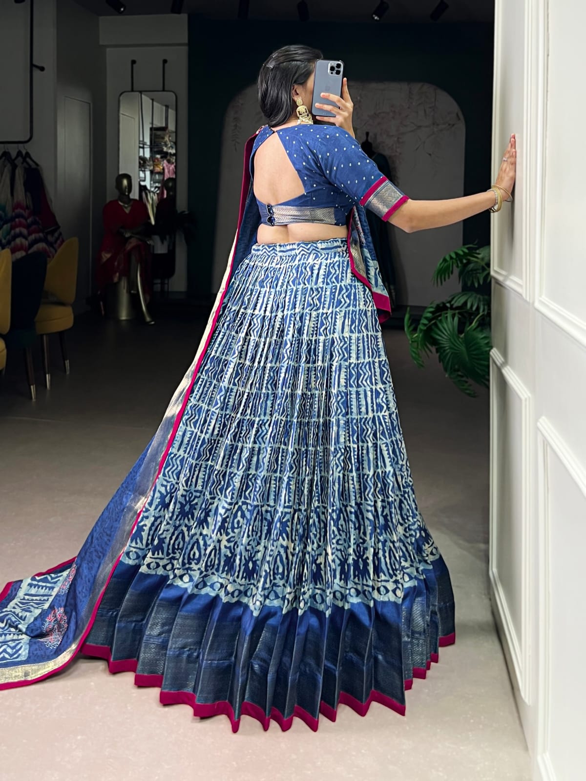 Batik Print With Zari Weaving Lehenga Choli With Dupatta