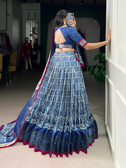 Batik Print With Zari Weaving Lehenga Choli With Dupatta