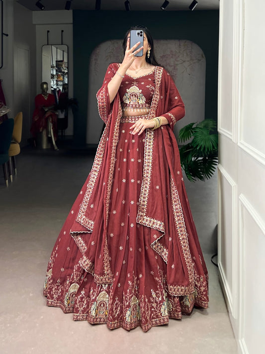 Embroidery work Lehenga Choli With Dupatta