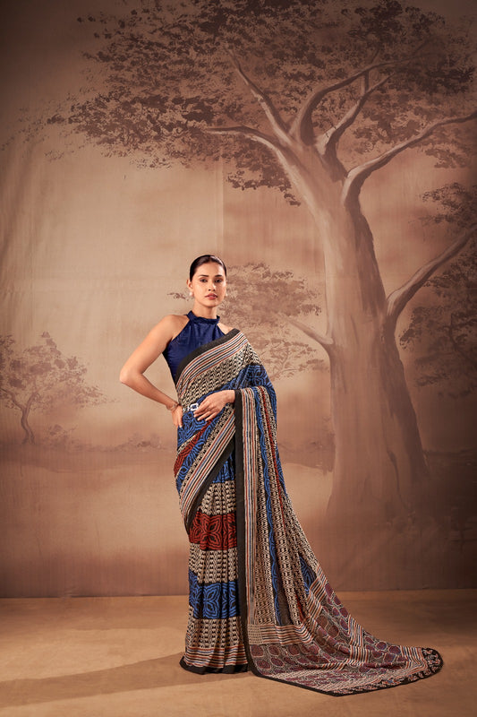 Printed Saree with Unstitched Blouse