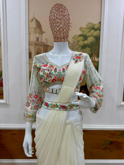 TRENDING READY TO WEAR SAREE STYLIST BLOUSE