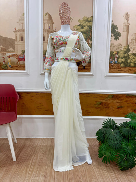 TRENDING READY TO WEAR SAREE STYLIST BLOUSE