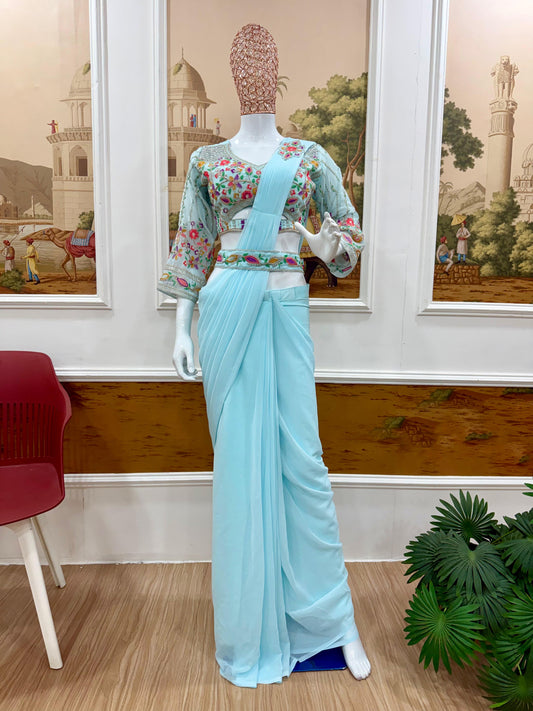 TRENDING READY TO WEAR SAREE STYLIST BLOUSE