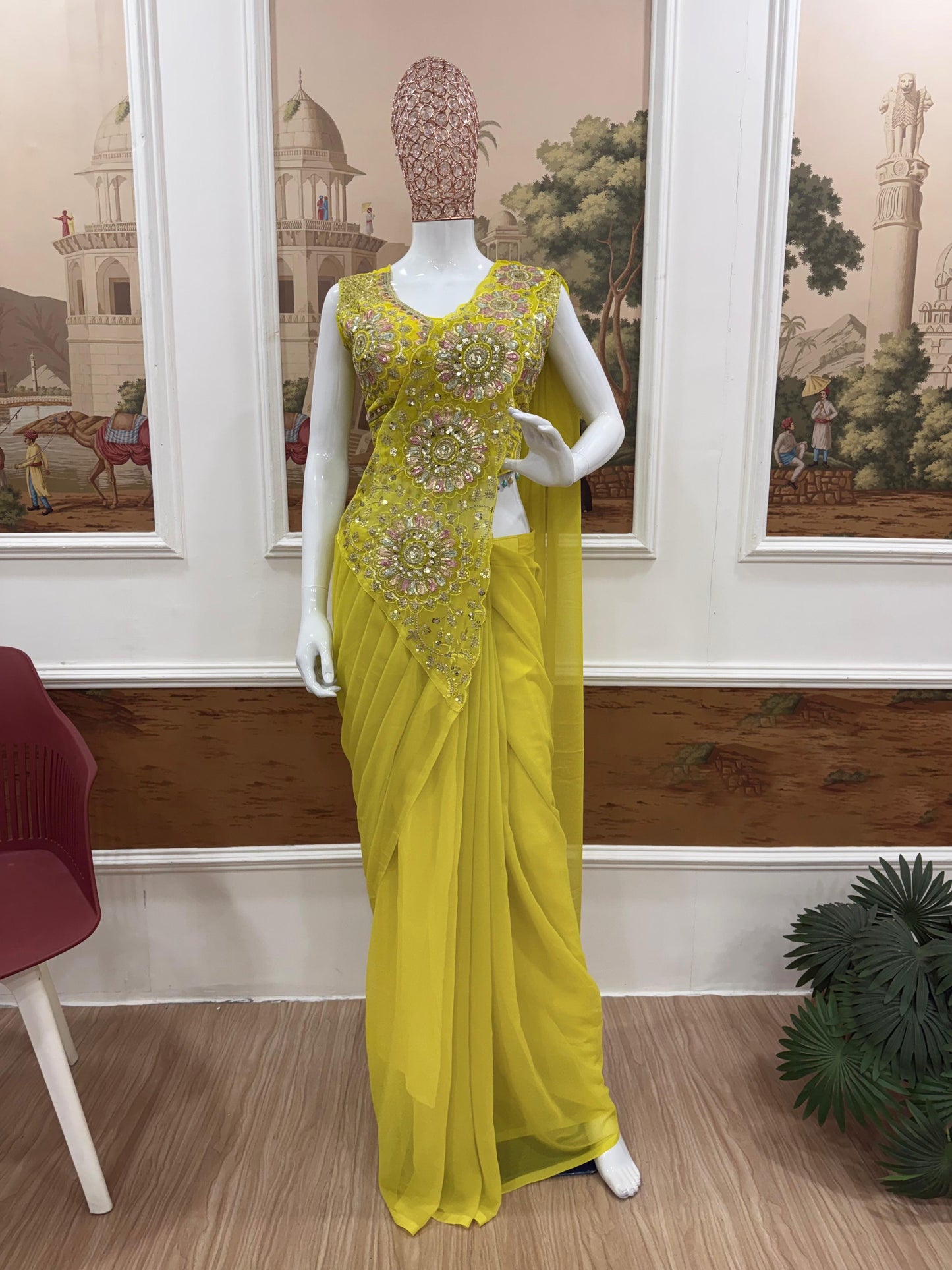 TRENDING READY TO WEAR SAREE STYLIST BLOUSE