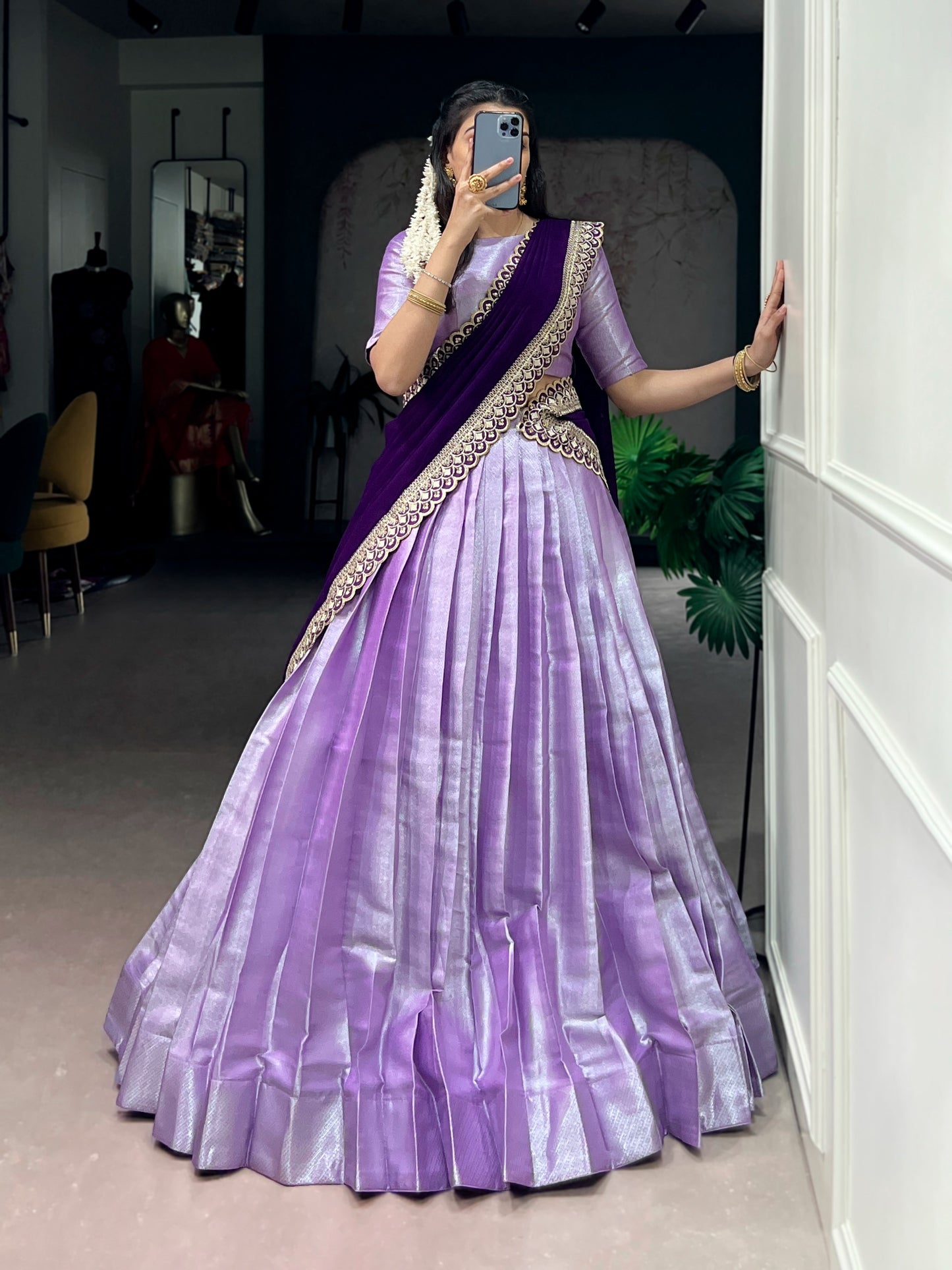 Jacquard Silk Lehenga Choli With Dupatta