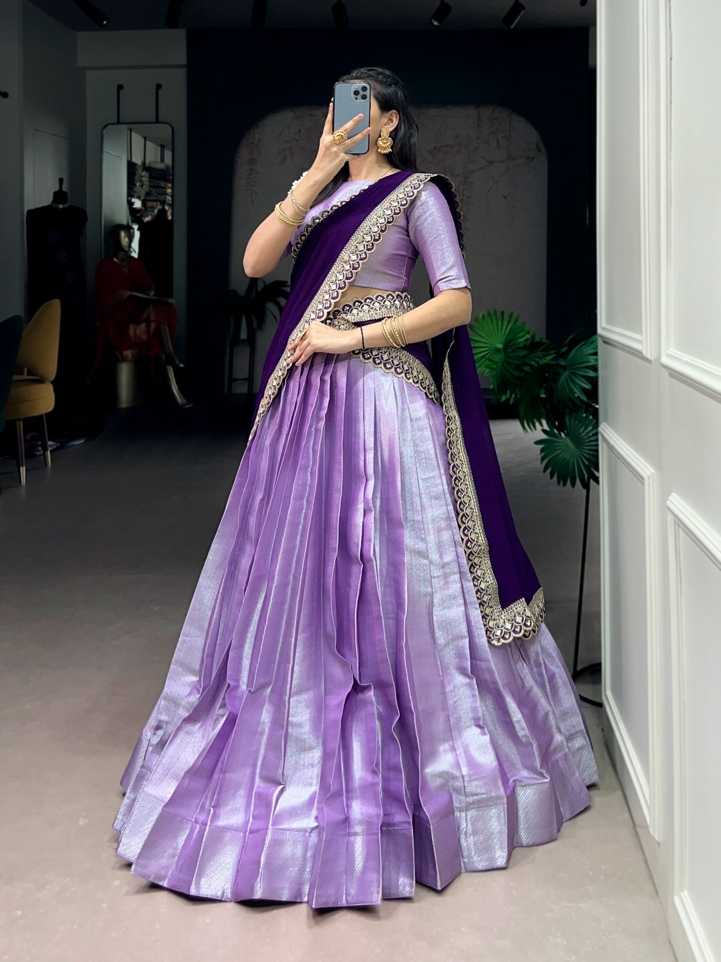 Jacquard Silk Lehenga Choli With Dupatta