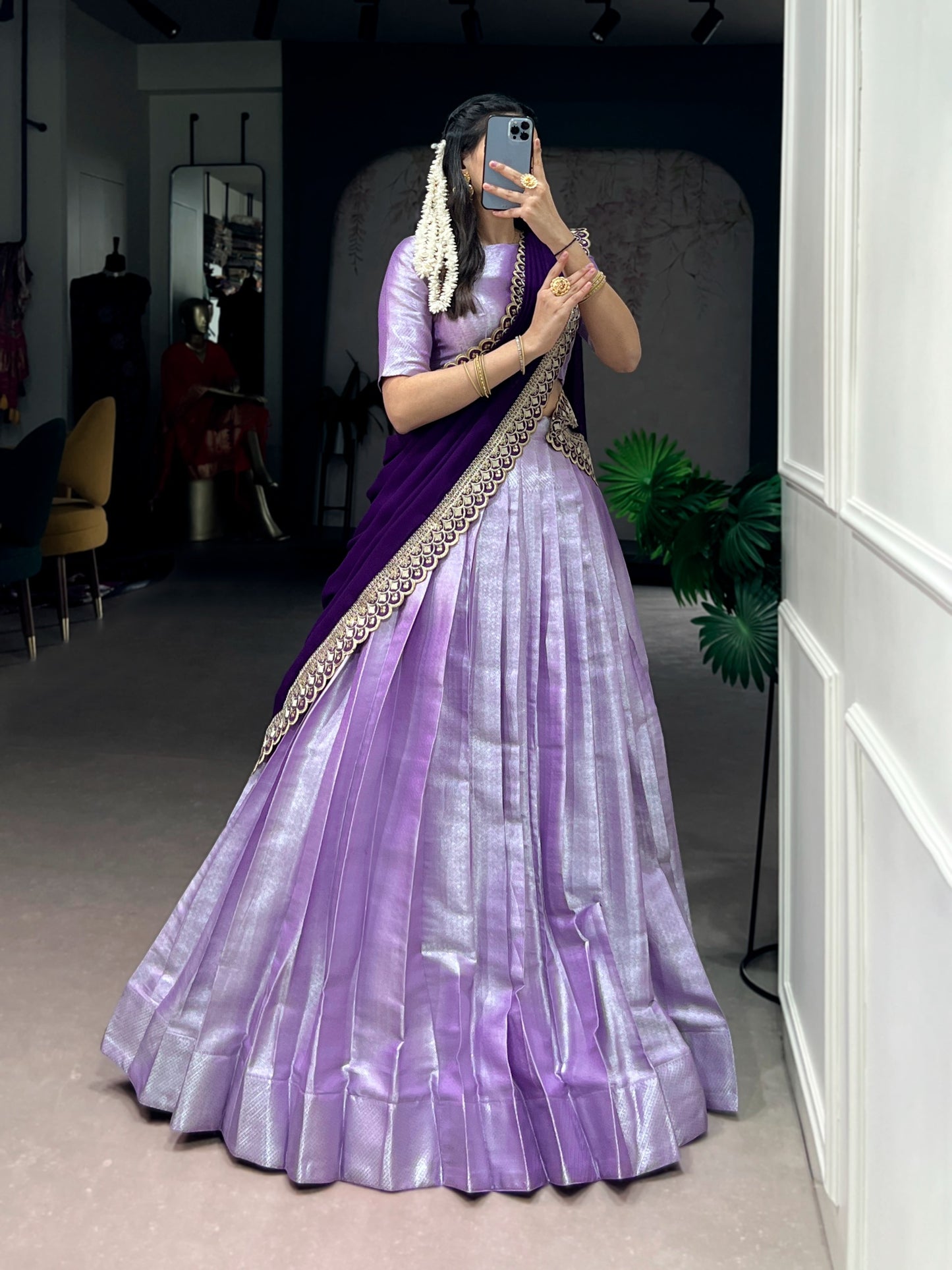Jacquard Silk Lehenga Choli With Dupatta