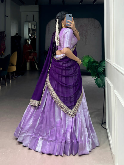 Jacquard Silk Lehenga Choli With Dupatta