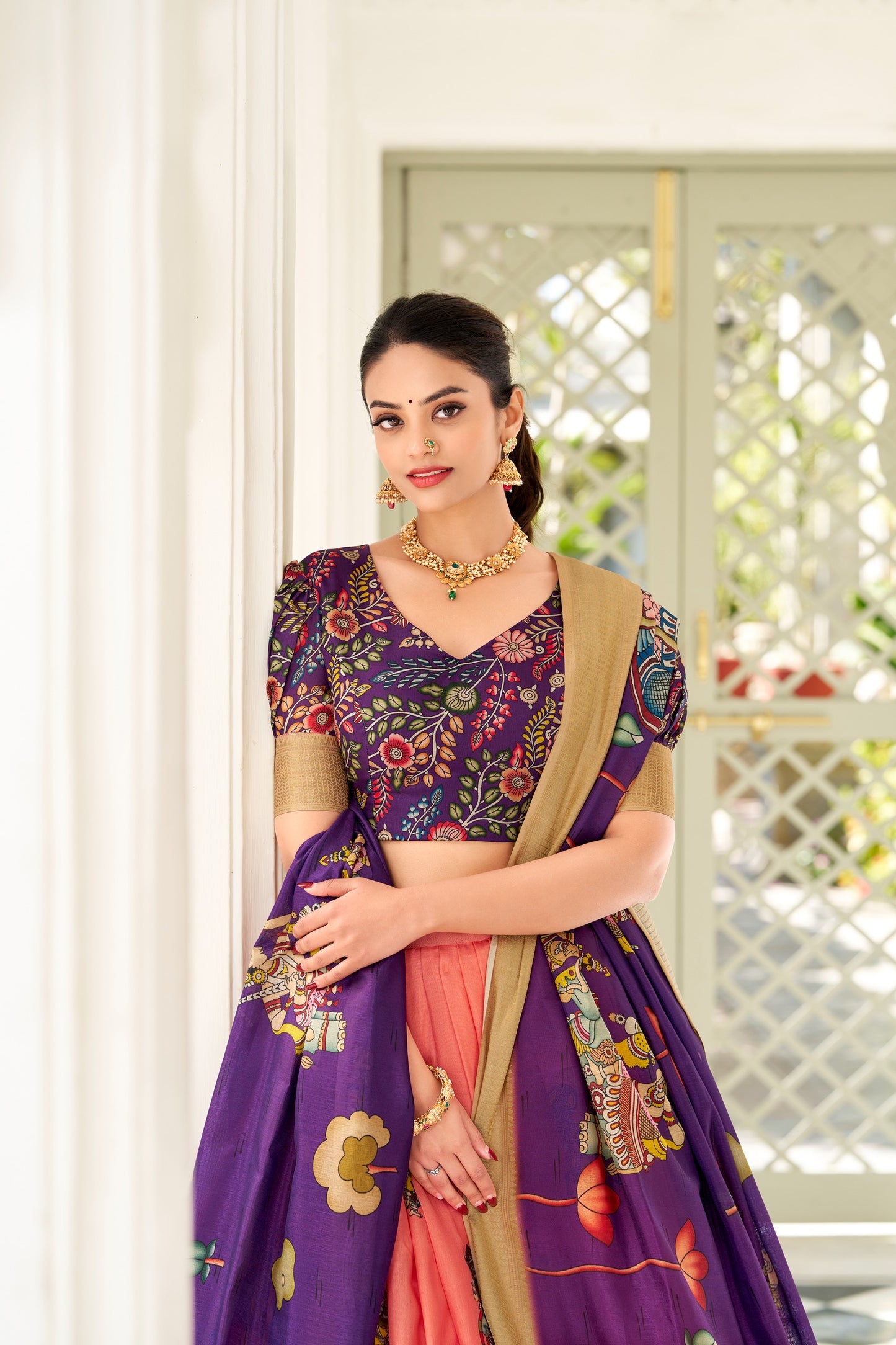 Dola Silk Kalamkari Print Lehenga Choli With Dupatta
