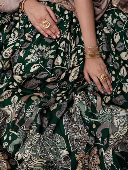 Kalamkari Print Lehenga Choli with Dupatta