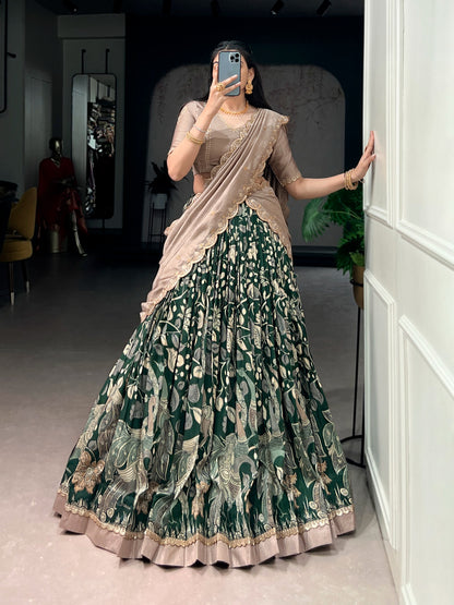 Kalamkari Print Lehenga Choli with Dupatta