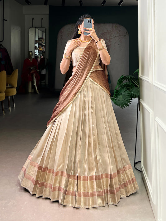 Dupion Silk Ready to Wear Lehenga Choli with Dupatta