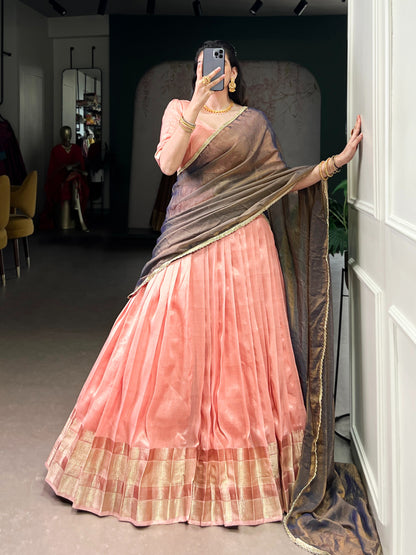 Dupion Silk Ready to Wear Lehenga Choli with Dupatta