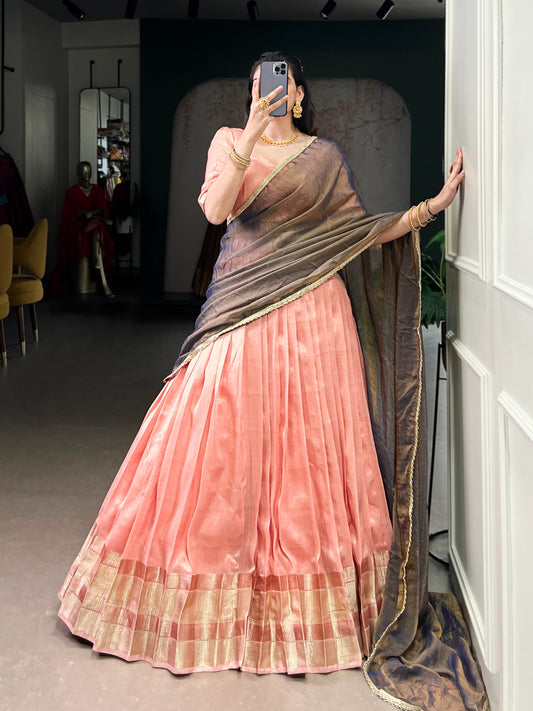 Dupion Silk Ready to Wear Lehenga Choli with Dupatta