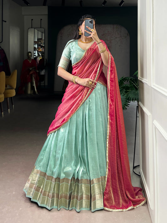 Dupion Silk Ready to Wear Lehenga Choli with Dupatta